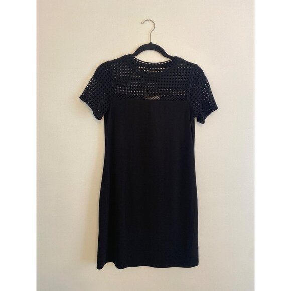 Michael Kors Black Dress With Eyelet Details & Short Sleeves Size XS - Picture 1 of 6